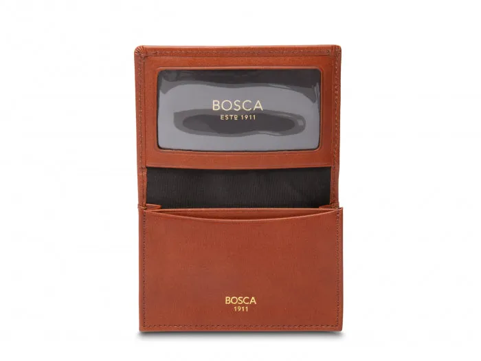 Bosca Saffiano Full Gusset 2 Pocket Card Case Wallet w/ID - RFID