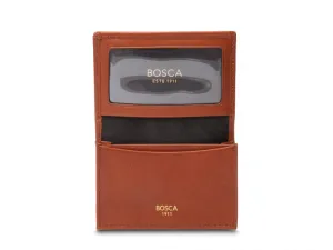 Bosca Saffiano Full Gusset 2 Pocket Card Case Wallet w/ID - RFID