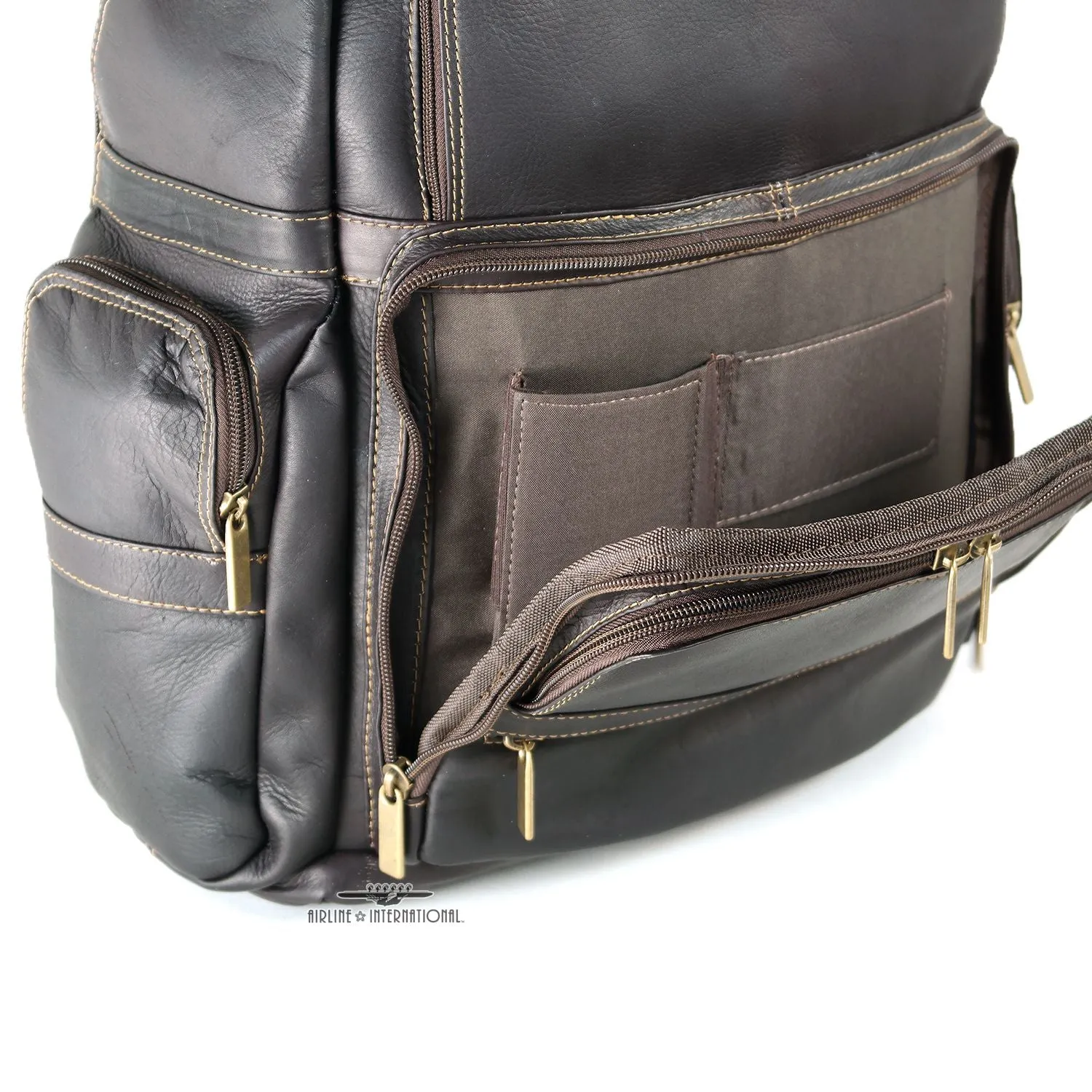 DayTrekr Leather Laptop Organizer Backpack