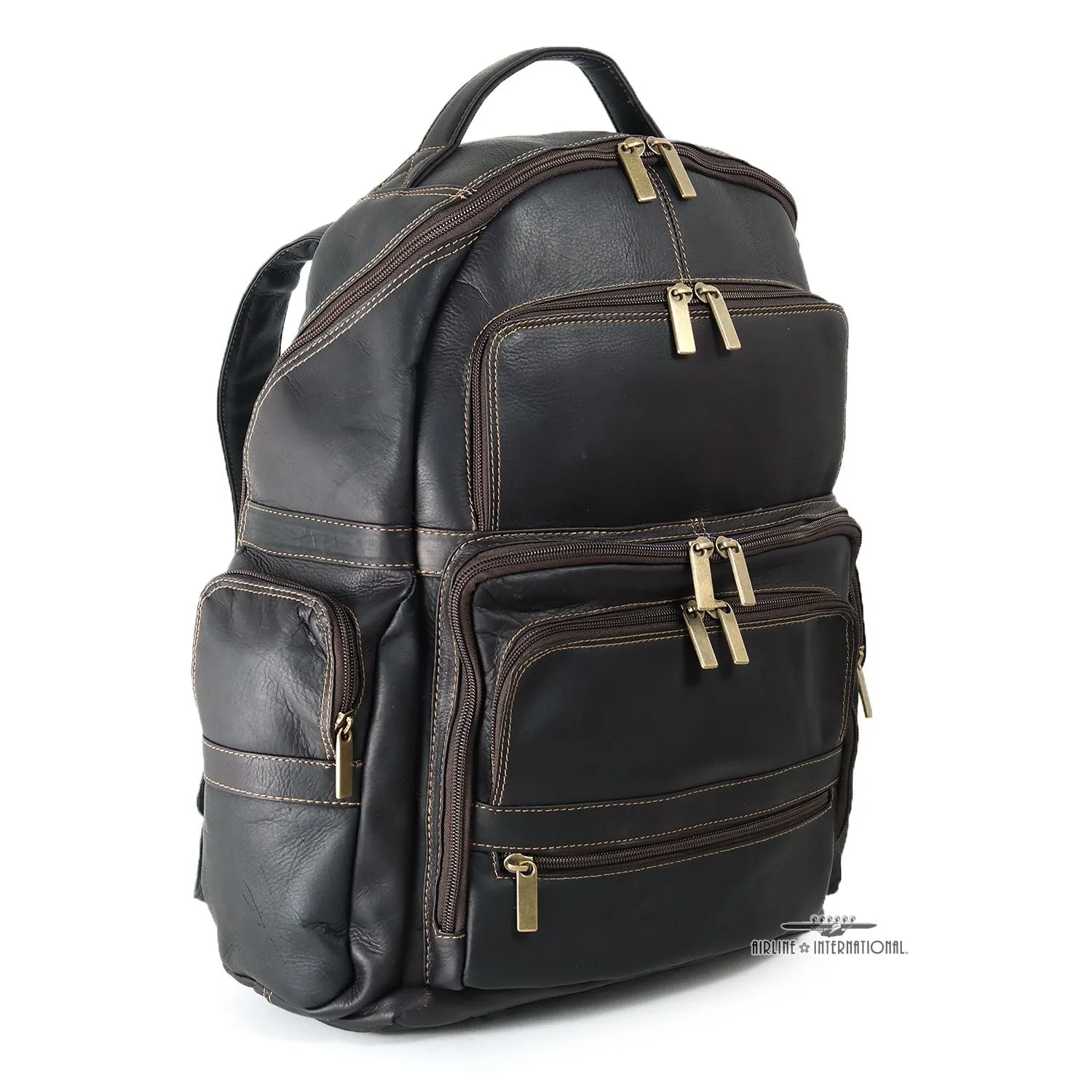 DayTrekr Leather Laptop Organizer Backpack