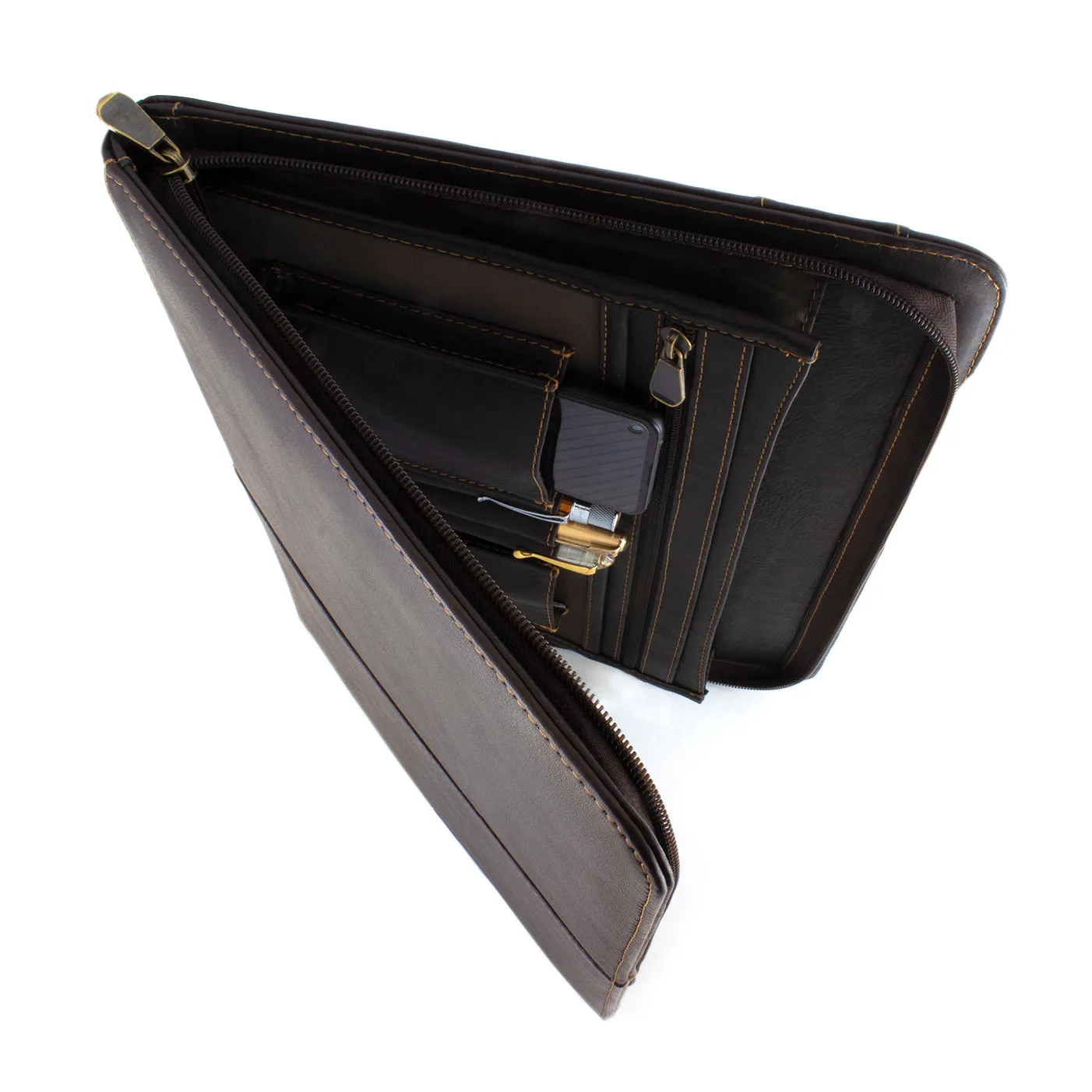 DAYTREKR LEATHER ZIP PORTFOLIO