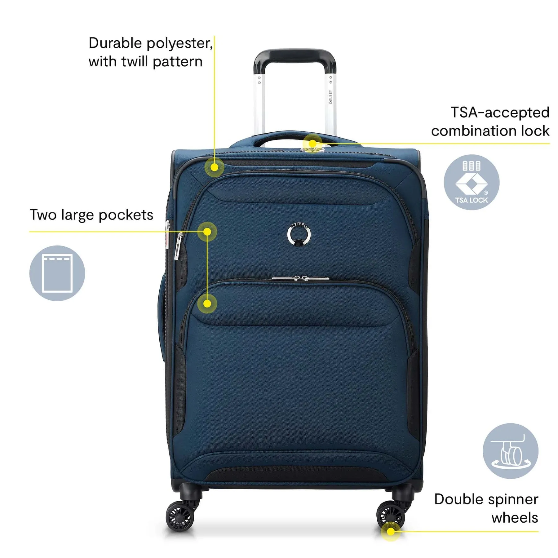 Delsey Sky Max 2.0 Medium Checked Expandable Spinner