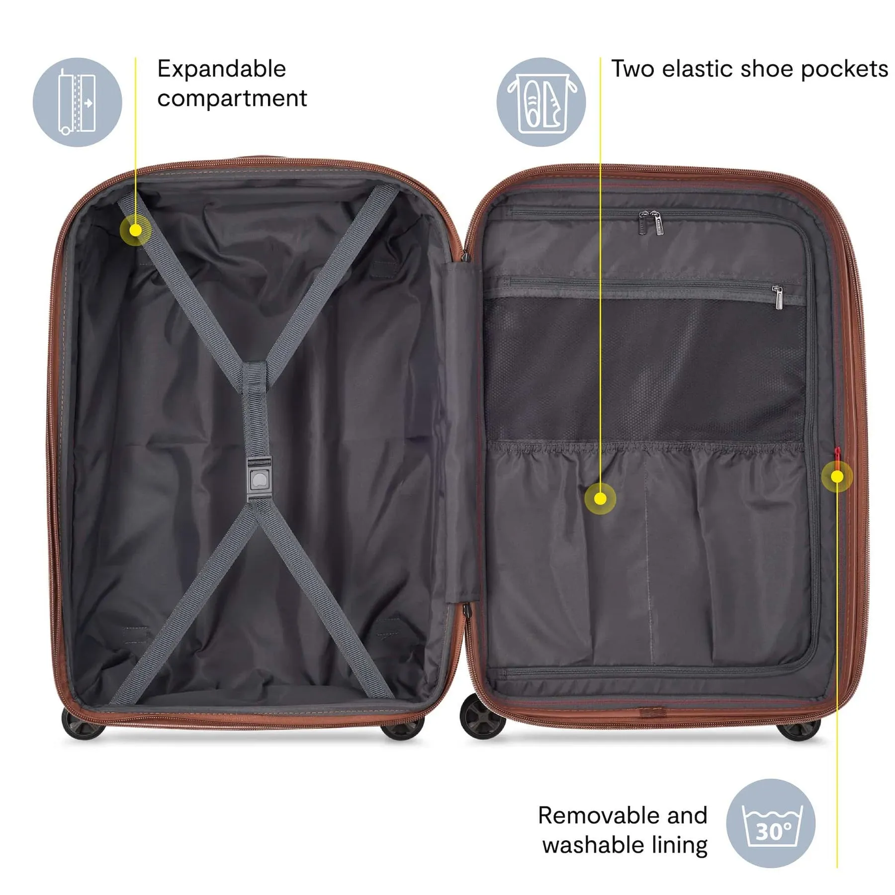 Delsey St Tropez Medium Checked Expandable Spinner