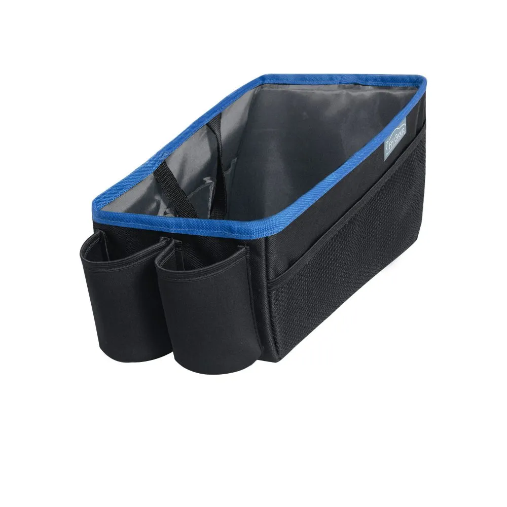 E-Z Travel Multi-Use Tote Car Organizer with Cup Holders Blue