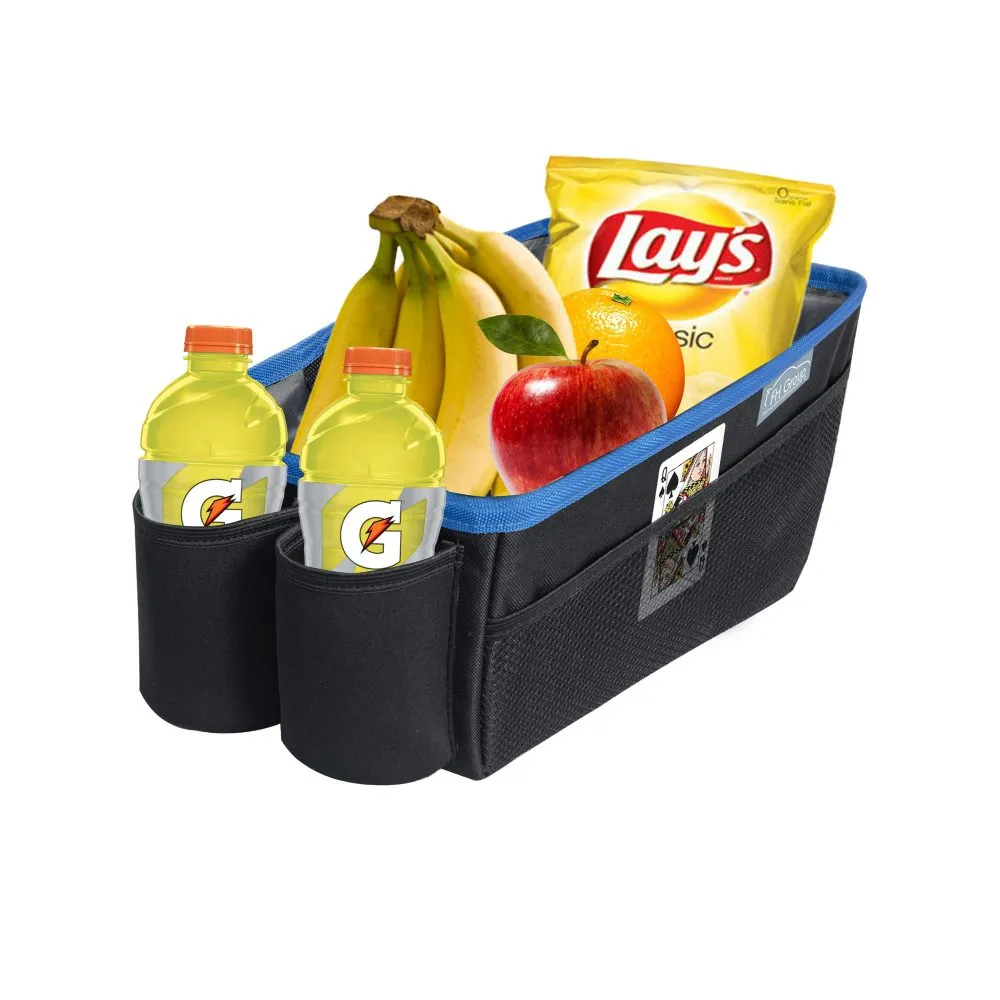 E-Z Travel Multi-Use Tote Car Organizer with Cup Holders Blue