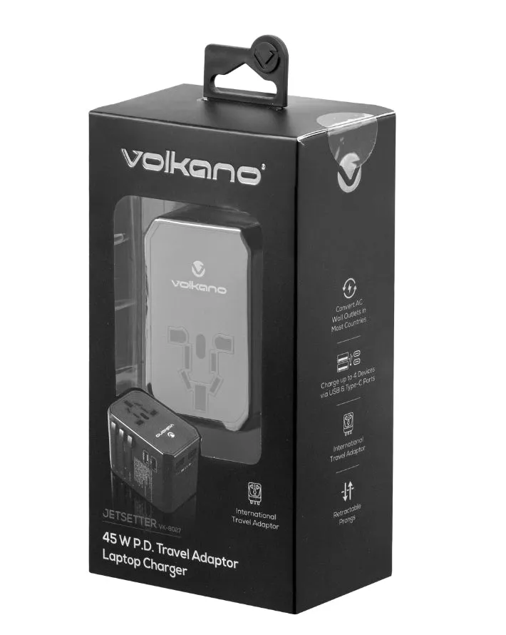 Jetsetter Series 45W PD Travel Adaptor Laptop Charger Black
