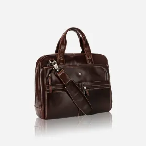 Large Multi Compartment Briefcase Mocha