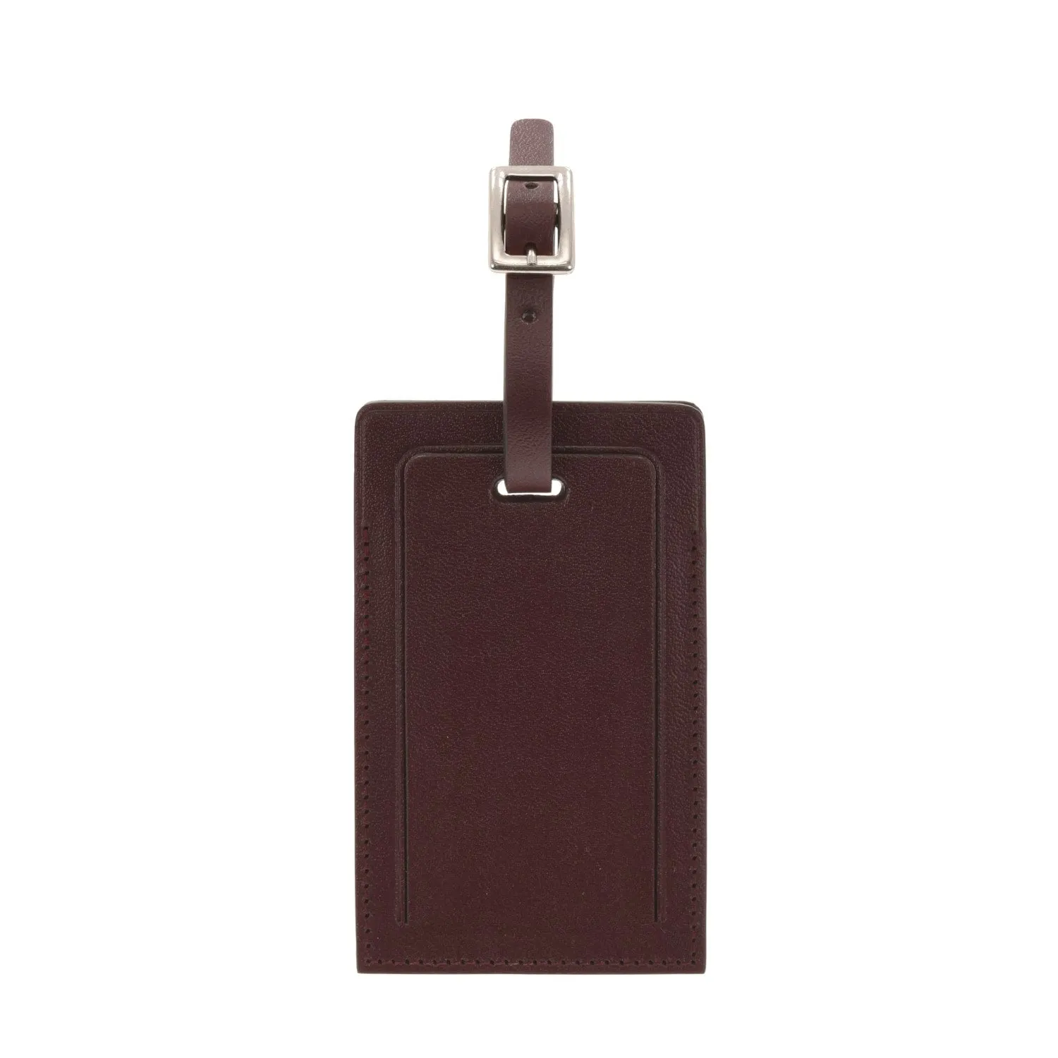 Luggage Tag | Burgundy/Chrome