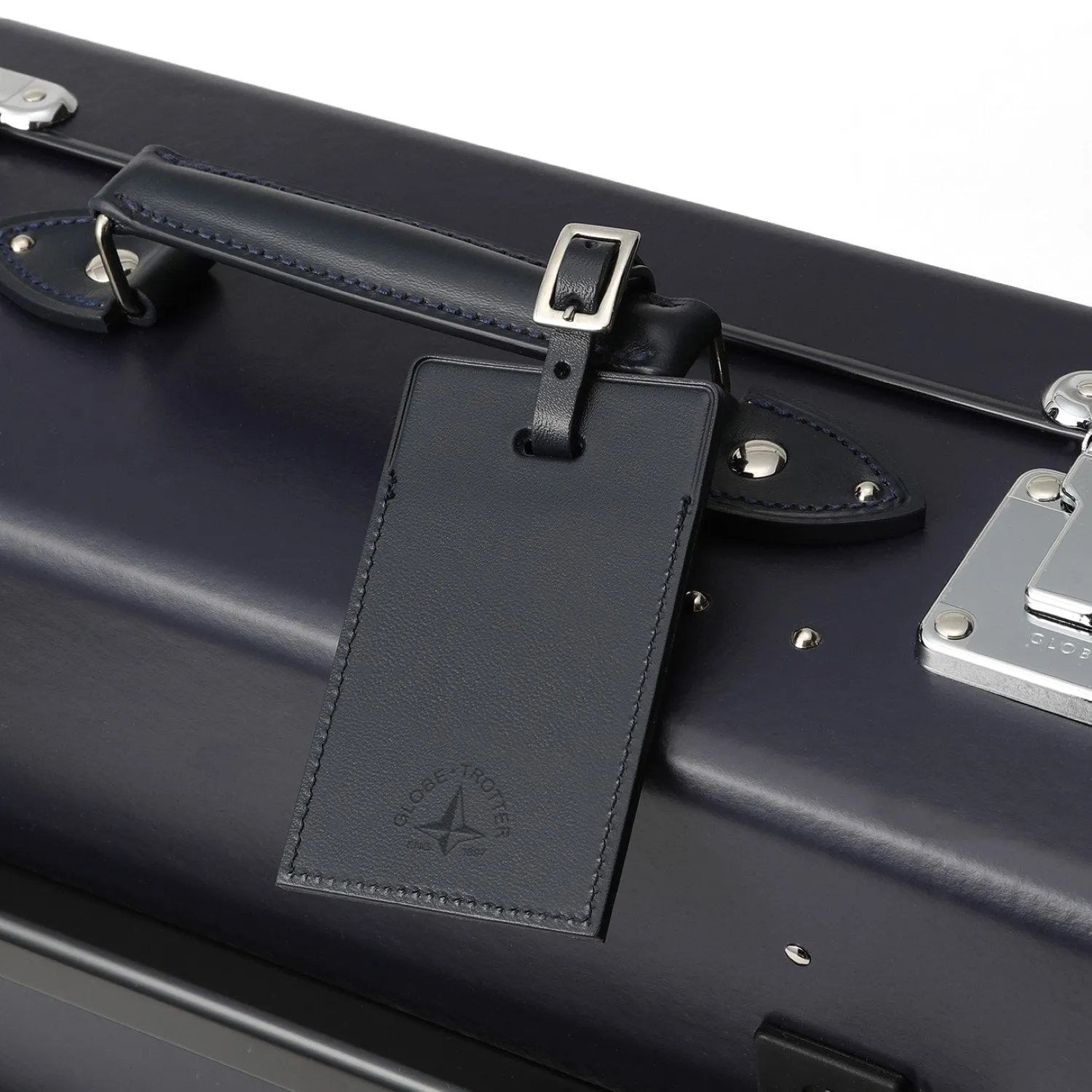 Luggage Tag | Navy/Chrome