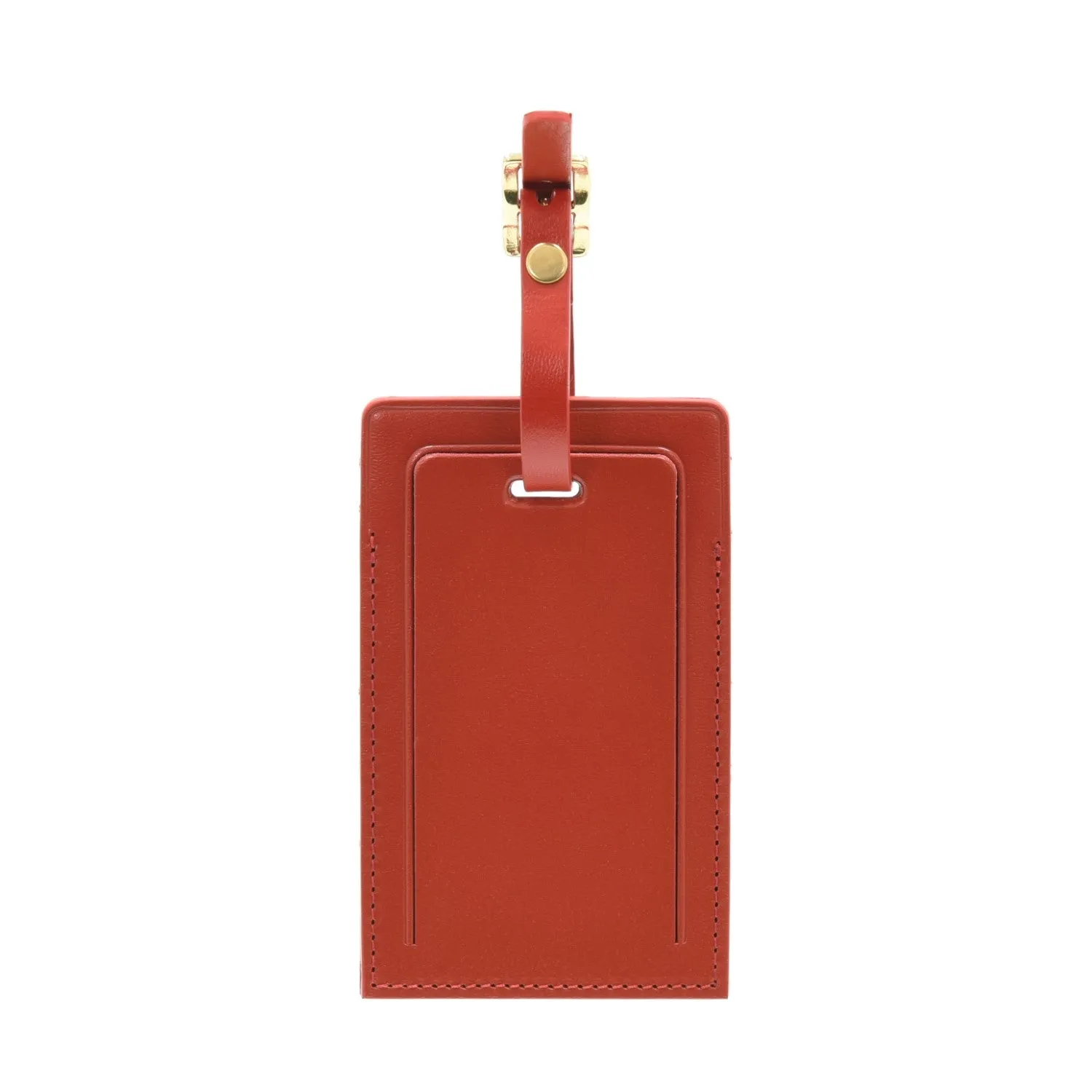 Luggage Tag | Red/Brass