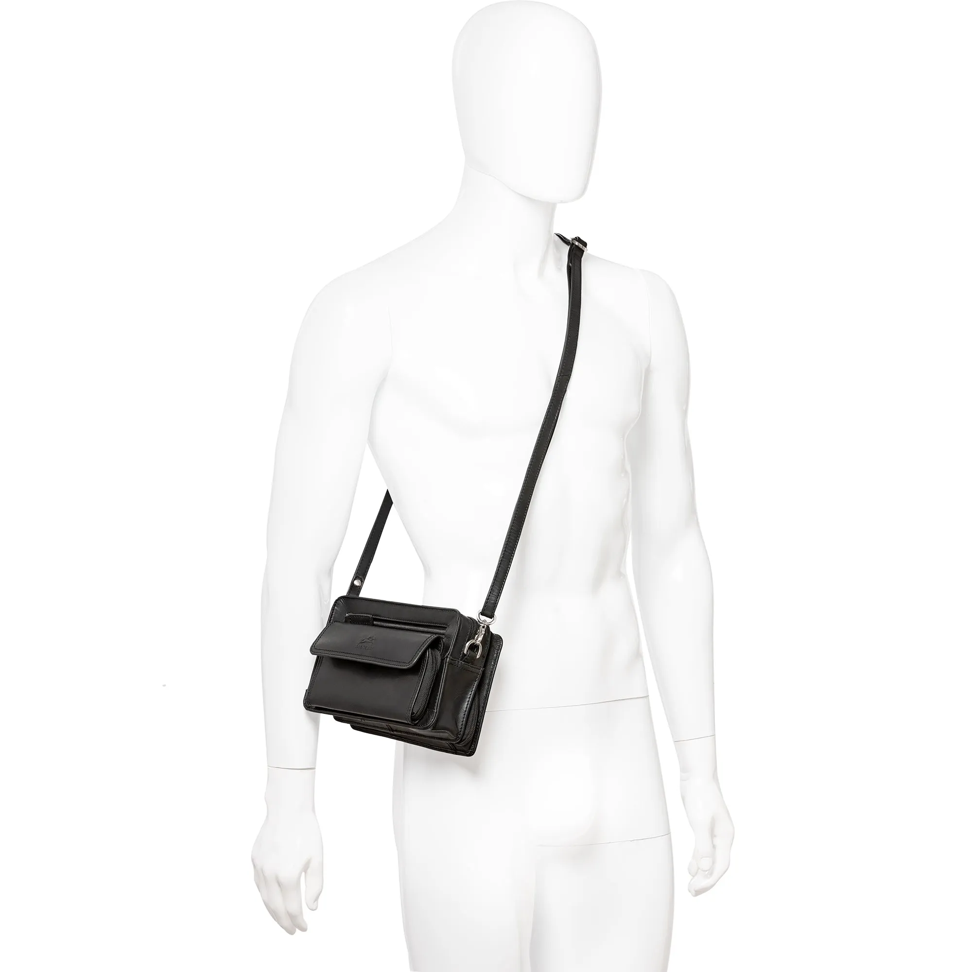 Mancini Buffalo Unisex Bag with Zippered Organizer Pocket