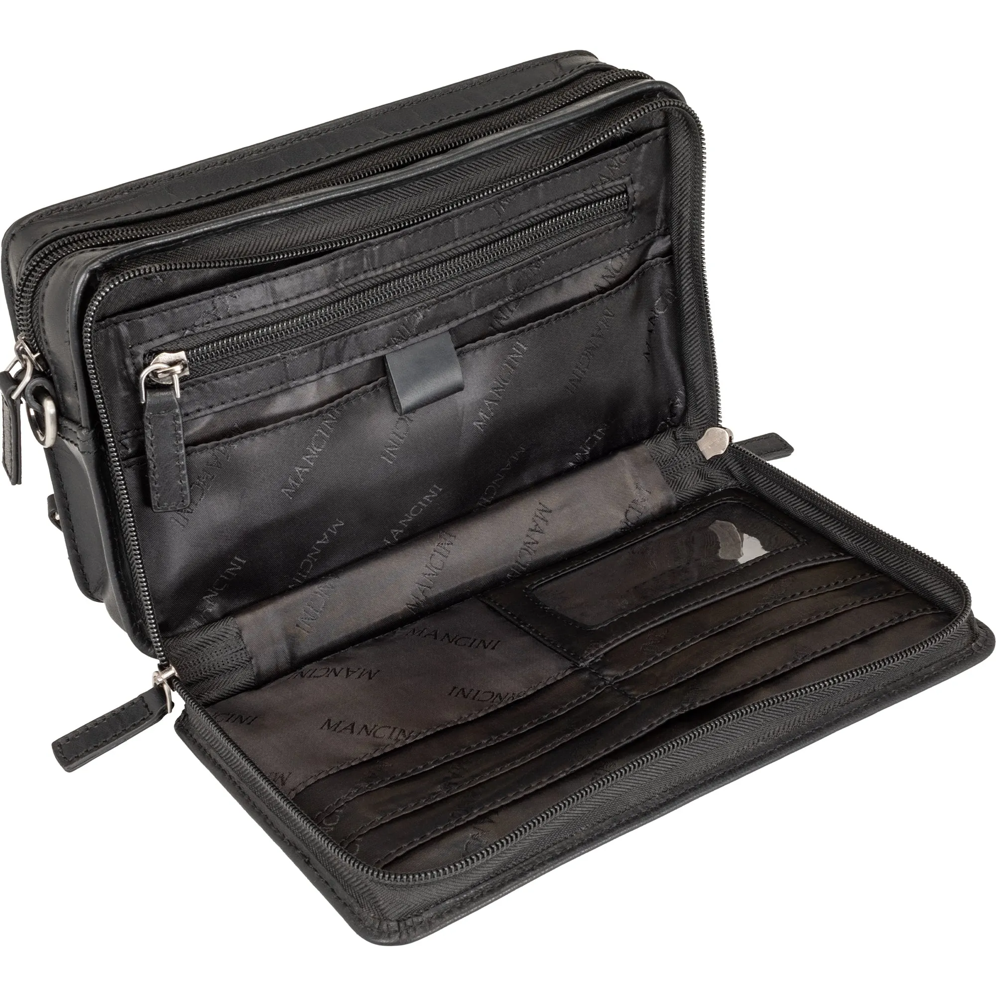 Mancini Buffalo Unisex Bag with Zippered Organizer Pocket