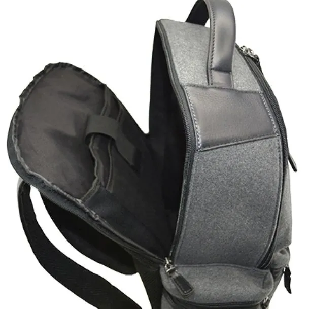 Metropolitan Felt Backpack with Leather Trim