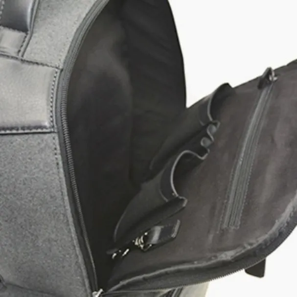 Metropolitan Felt Backpack with Leather Trim