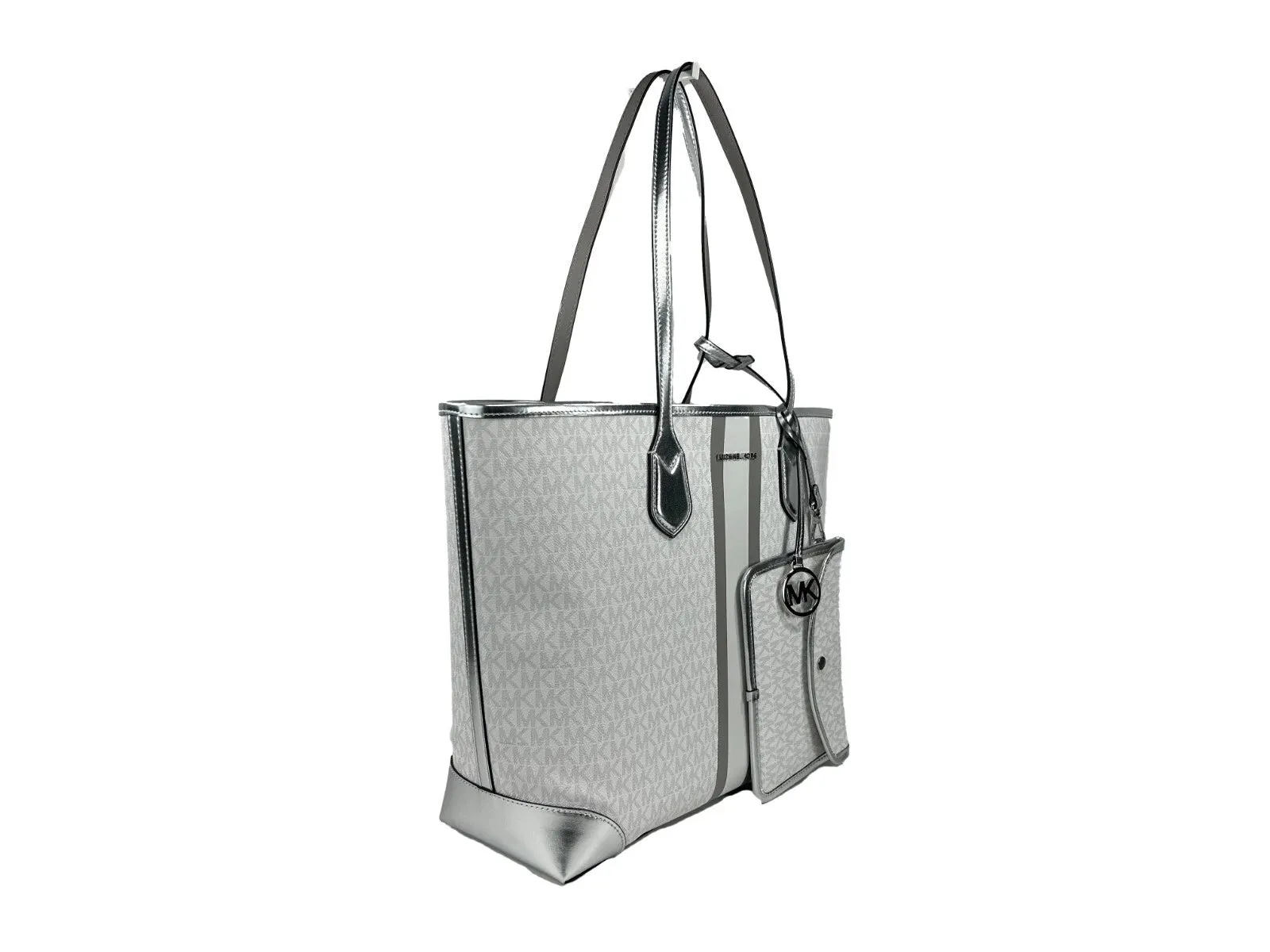 Michael Kors Eva Large Stripe Travel Tote Bag Plus Pouch Women's