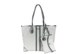 Michael Kors Eva Large Stripe Travel Tote Bag Plus Pouch Women's