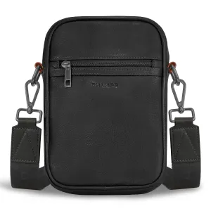 Onyx / Leather Vertical Cross-Body Bag *Drop Ship*