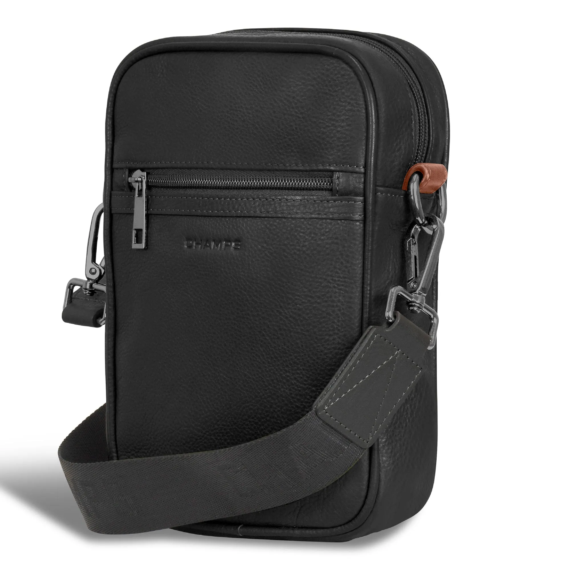 Onyx / Leather Vertical Cross-Body Bag *Drop Ship*