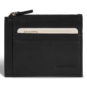 Onyx / Leather Zip Card Case *Drop Ship*