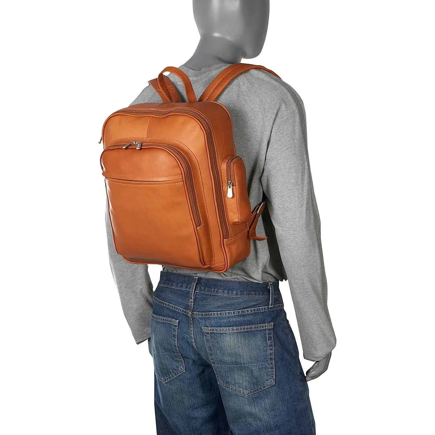 Piel Front Pocket Computer Leather Backpack