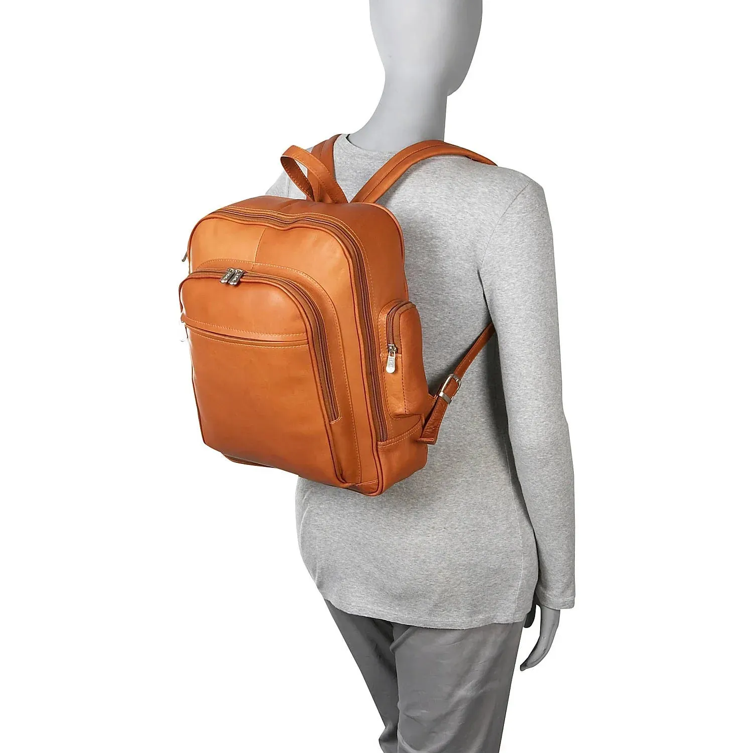 Piel Front Pocket Computer Leather Backpack