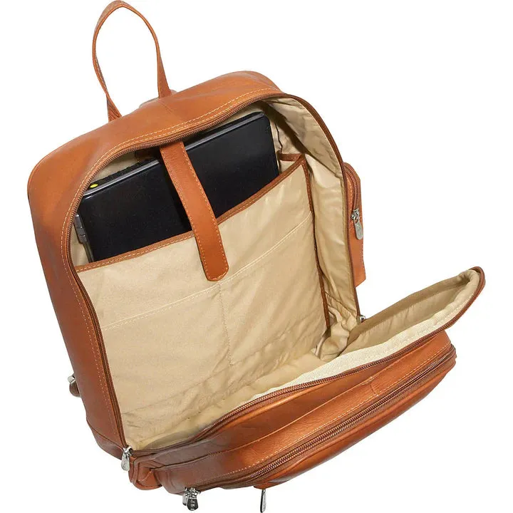 Piel Front Pocket Computer Leather Backpack
