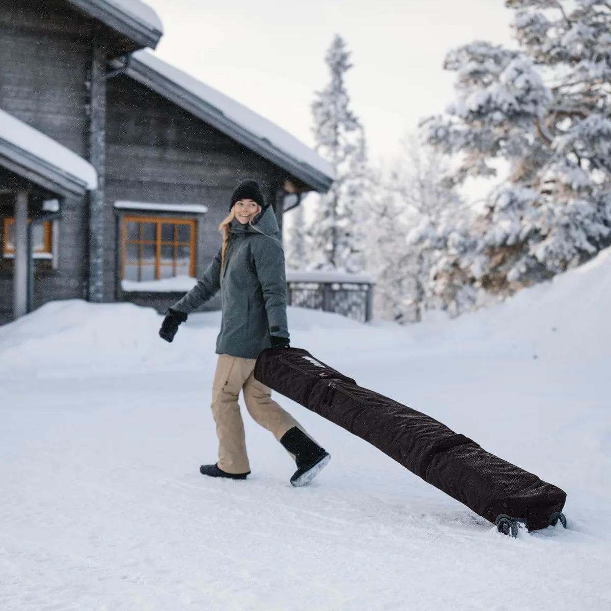 Thule RoundTrip Ski Roller Bag 175cm - Deep Khaki